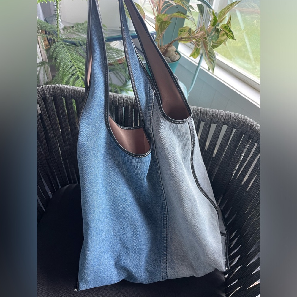 Denim hobo shopper tote by Phillip Lim